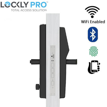 Lockly - PGD829AFUSMB - Secure Lux - Mortise Smart Lock - Fingerprint Reader - RFID Card - Bluetooth App Controlled - Matte Black